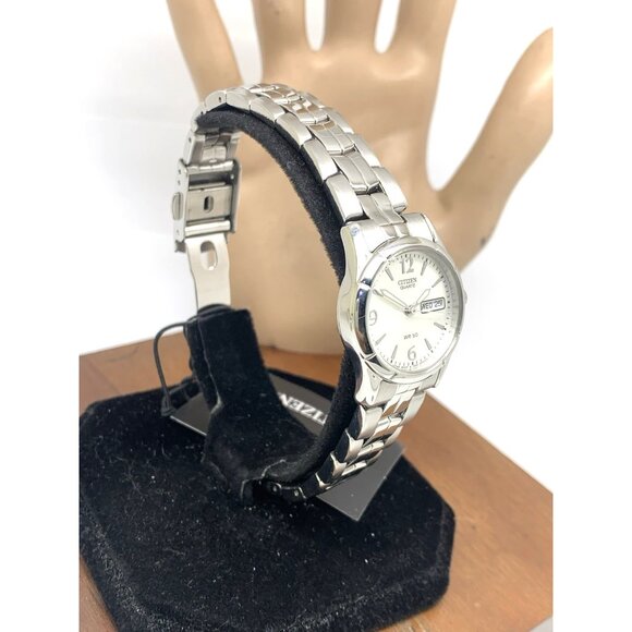 Citizen Women's Watch EQ0540-57A Quartz Silver Dial Day Date Petite 25mm Steel - Picture 14 of 14
